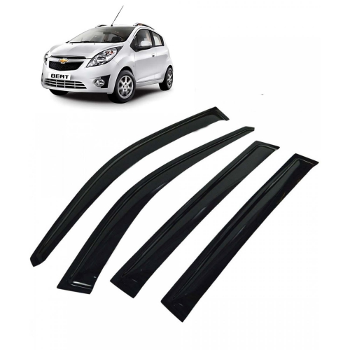 Car Window Door Visor For Chevrolet Beat Set Of 4 Black
